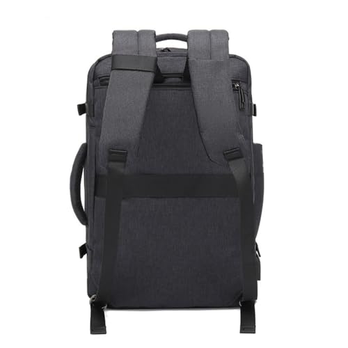 Sac à dos noir pratique à compartiments multiples pour ordinateur et effets personnels - 3