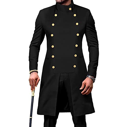 African Suits for Men Double Breasted Jackets and Pants 2 Piece Set Dashiki Clothes Formal Outfits for Wedding