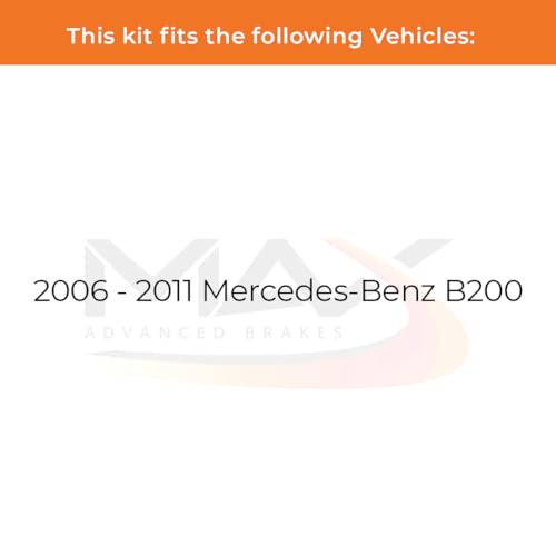 Image of Max Advanced Brakes Rear Brake Kit Compatible With 2006 2007 2008 2009 2010 2011 Mercedes-Benz B200 Replacement Premium OE Disc Brake Rotors and Ceramic Brake Pads