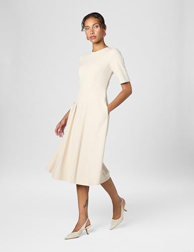 Image of Maggy London Womens Short Sleeve Double Pleat Midi DressDress