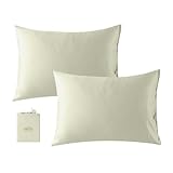 bienDo Taie Oreiller 40x60, Bambou-Soie Végane, Lot de 2, Vert Clair,...