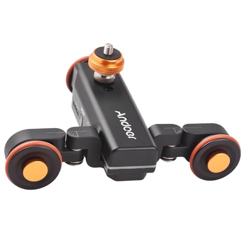 Goshyda Control Deslizante de Cámara de Video Inalámbrico de 3 Ruedas, Control Deslizante de Cámara Motorizado con Control Remoto Ajustable de 3 Velocidades para Lapso de Tiempo del