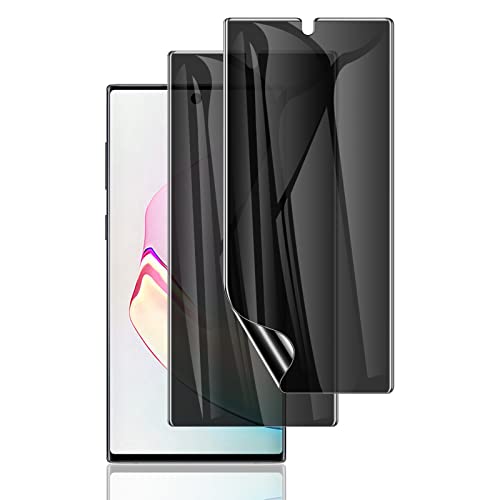 LYWHL 2 Pack for Samsung Note 10 Privacy Screen Protector, Anti-Spy Flexible Film Full Adhesive Screen Protector for Galaxy Note 10 6.3' [Not for Note 10 Plus] [Support Fingerprint ID] - Black