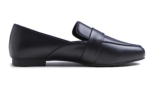 Image of FEVERSOLE Women's Fashion Dress Comfort Low Heel Office Penny Loafer Flats
