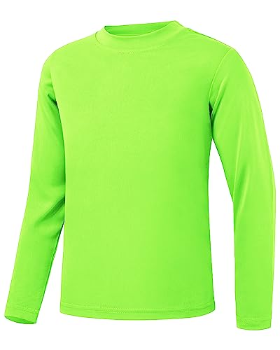 QBK 4T to Youth Neon Shirt Kids UPF 50+ Dry Fit Athletic Long Sleeve T Shirts for Boys and Girls-Moisture Wicking Rash Guard2