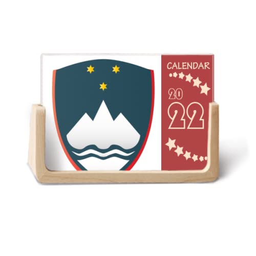 Calendrier de bureau 2022 Slovénie éphéméride 12 mois planning annuel à poser