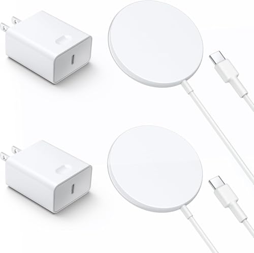 SMOONFACE Magnetic Wireless Charger for iPhone 16 15 Wireless Charger with 20W PD USB C Charger, 2 Pack Compatible with Magsafe Charger for iPhone 16/16 Pro/16 Pro max/15/15Pro/15Promax/AirPods3