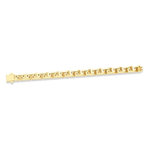 Auory Greek Key Design Bracelet for Men, Vermeil Gold Plated,