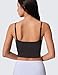 AugIris Womens Scoop Neck Longline Sports Bra U Back Adjustable Strap Double Lined Workout Crop Tank Top with Built in Pads Graphite Grey