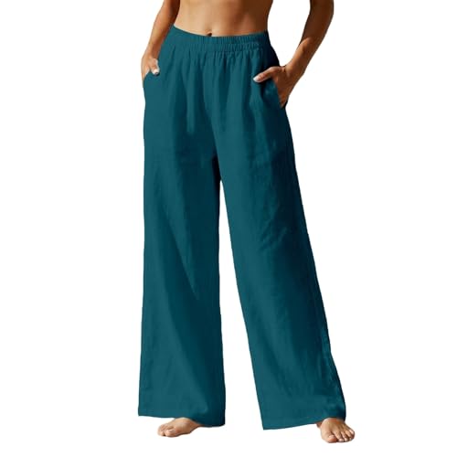 Pantalon en lin pour femme taille haute idéal pour vos vacances