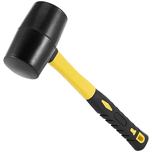 Sehoi 3 Pcs 16 Oz Black Rubber Mallet Hammer, Rubber Mallet With Non Slip Handle, Solid Rubber Hammer For Camping, Woodworking And Flooring #TOP5