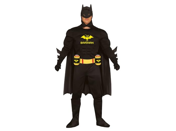 LP Divertissements Déguisement Gag Super héros Barman Noir 3pcs Homme Taille m/l