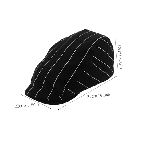 Summer Beret Hat - Retro Striped Flat Cotton Cap Women Beach Beanie Beret Cap Hat for Travel Outdoor Activities and Daily Wear Black2