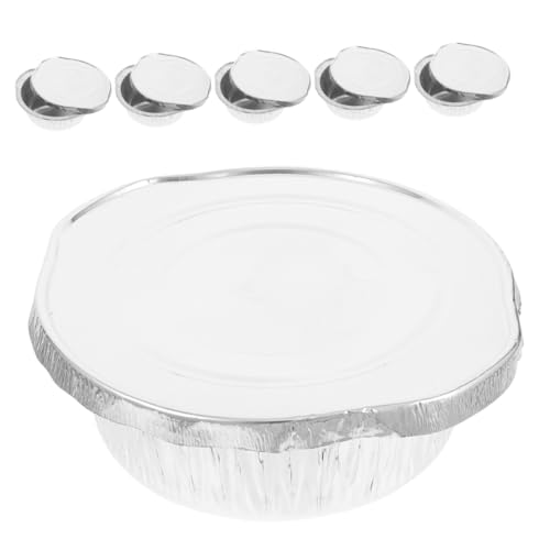 Yardenfun 6個 使い捨てアルミホイル鍋 蓋付き多用途調理器具 軽量ポータブル 対応 アウトドア料理用 一次性鍋具