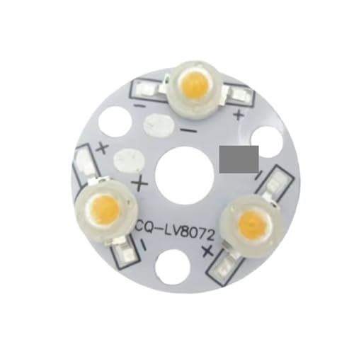 SHANGMAOYO 5pcs 3W 32mm Round Aluminum Base Plate Heat Sink PCB With High Power LED Diodes White 6500K SHANGMAOYO