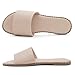 Shoe Land Flat Sandals for Women – Slip-On Slides with Cushioned Footbed | Comfortable Dressy & Casual Open Toe Summer Sandals for Beach, Travel & Everyday Wear, Beige, Size 10.0, Carlena