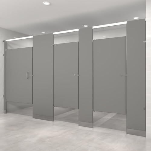 US Partitions Powder Coated Steel Toilet Partition - Overhead Braced Floor Mounted Design Fireproof Corrosion Resistant for Commercial Restroom School & More Made in USA Between-Wall 4 STALL
