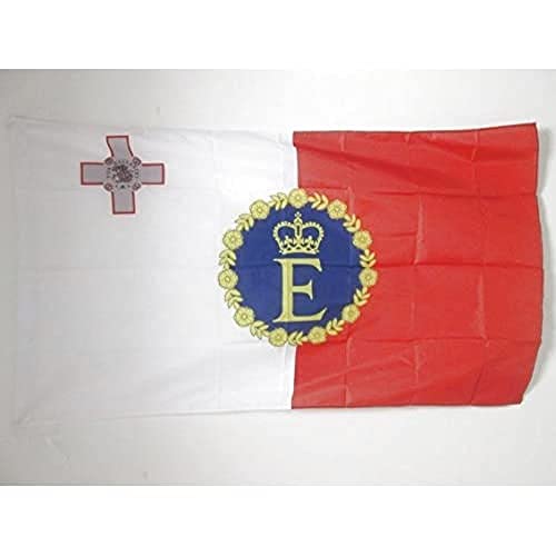 AZ FLAG - Drapeau Etendard royal de Malte 1964-1974 - 150x90 cm - Drapeau Royal Maltais 100% Polyester Avec Fourreau et cordelette - Pavillon 110 g