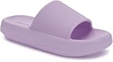 Joomra Shower Slippers for Women Foam Pillow House Shower Bath Bathroom Home Platform Sandals Cushion Slipers Slides for Ladies Female Sandles Purple 39-40