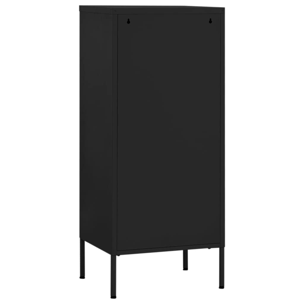 vidaXL Lagerschrank Sideboard Kommode Anrichte Stahlschrank Schrank Beistellschrank Mehrzweckschrank Bücherschrank Standschrank Schwarz 42,5x35x101,5cm Stahl