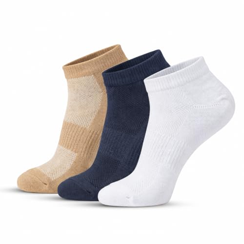 Image of Men Cotton Blend Ankle Socks - Pack of 3 | Office & Smart Formal Colours | Business Casual Wear