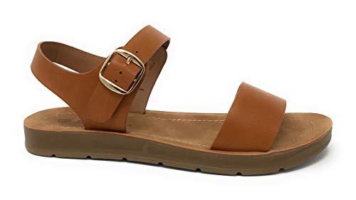 Image of Soda PLENTY ~ Women's Strappy Ankle Wrap Buckle Fashion Flat Sandals