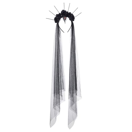 Fascia Per Capelli Halloween - Copricapo Gotico Con Rose Nere E Velo, Accessorio Elegante Per Donna, Fascia Per Feste In Maschera | Carnevale, Cosplay E Costumi Forniture Decorazioni Horror Party Fascia Per Capelli Halloween - Copricapo Gotico Con Rose Nere E Velo, Accessorio Elegante Per Donna, Fascia Per Feste In Maschera | Carnevale, Cosplay E Costumi Forniture Decorazioni Horror Party
