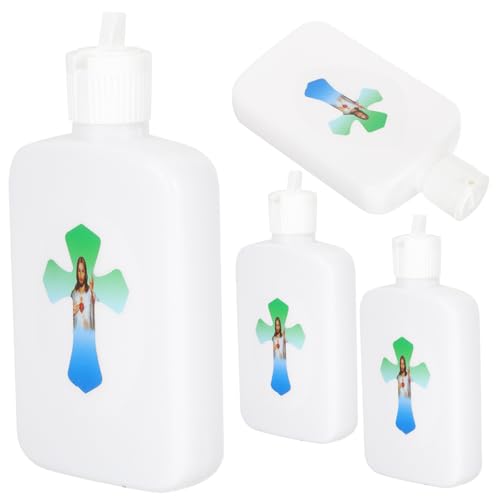 Ciieeo 6piezas Botellas Reutilizables De Agua Cruz Contenedores De Agua Sagrada Tapa Favor Para Celebraciones Cristianas y Bautizos