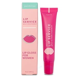 Patchology Lip Gloss for Women – Glossy, Clear Shine Hydrating Lip Balm with Aloe, Honey, Goji Berry Oil – Moisturizing Lip Treatment for Dry, Cracked Lips – Light, Clean for Soft, Smooth Lips (15ml)