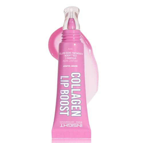 Image of INSIGHT Collagen Lip Boost - Berry Burst (10g) |Glossy Non-Sticky Finish | Vitamin C & Hydrating Treatment | Long Lasting Moisturization | Lightweight Daily Lip Wear