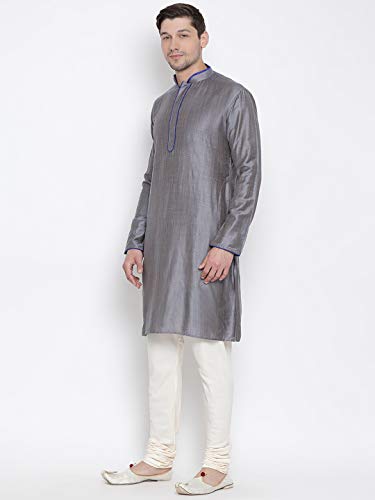 Image of VASTRAMAY Men's Beige Cotton Kurta and Pyjama Set