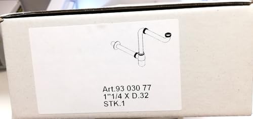 Raumsparsiphon DN32 (11/4 Zoll) – Flaschensiphon in verchromtem Messing