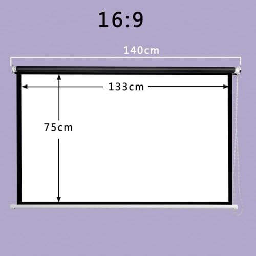 Pantalla de proyección enrollable manual de formato 16:9 portátil para hogar y oficina 8