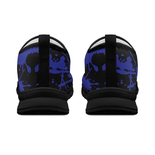 Skull Mens Lightweight Tennis Shoes Non-Slip Running Walking Sneakers Slip on Work Casual Comfortable Gym Shoes SIze5-143