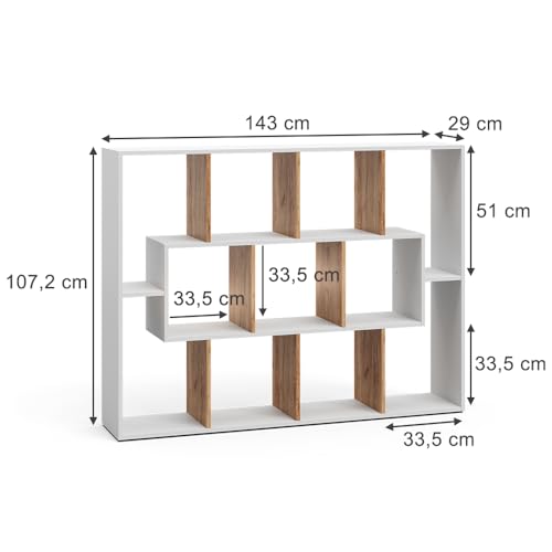 Meuble de rangement cube bicolore blanc or avec casiers modulables