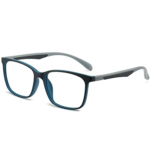 Image of ANRRI Blue Light Blocking Glasses Anti Eyestrain Lens Lightweight Frame Eyeglasses Blue Grey Men /Women