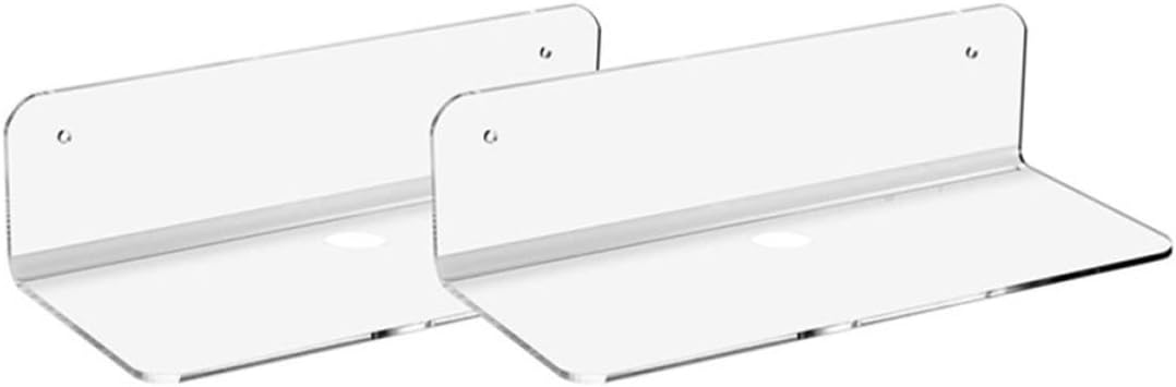 Wall-Mounted Acrylic Hanging Speaker Holder, Stable Speaker Storage Rack for Living Room and Home, Elegant White Stand for Small Objects,