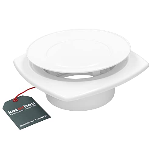 Preisvergleich Produktbild KOTARBAU® Tellerventil Rund für Rohranschluss Ø125mm Weiß Anemostat Ablufttellerventil Lüftungsgitter Deckenventil Kunststoff Decken Diffusor Abluft Lüftungsventile Abdeckungs Ausgangswand Decken Dif
