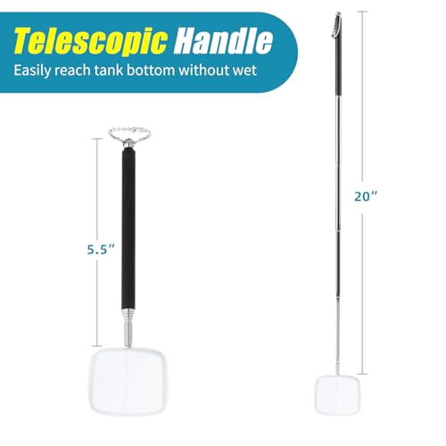 Image of AQUANEAT Small Fish Tank Shrimp Net, Aquarium Debris Cleaning Tools, with Extendable Handle