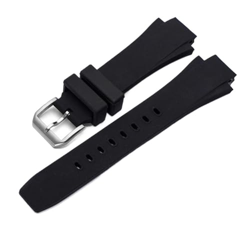 [ȓX] 26x16mm voh IWC ANA^C}[ pXgbv IW354807 uXbgΉ Y ubN VR o[xg sobN }XL[m(Black Silver)