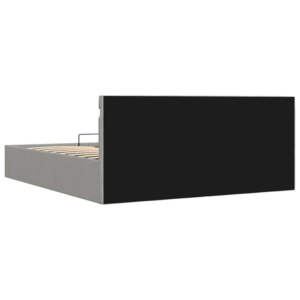 vidaXL - Betten & Bettgestelle - Stauraumbett Hydraulisch mit LED Hellgrau Stoff 180×200 cm