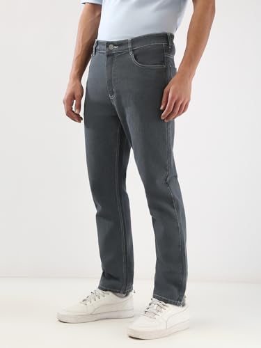 Image of Urbano Fashion Men's Straight Fit Washed Jeans Stretchable