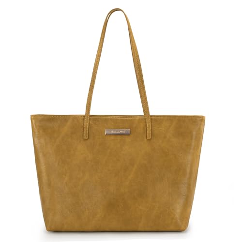 Image of Montana West Medium Tote Bags for Women Shoulder Handbag with Zipper Lightweight Everyday Purse for Work, Travel, or Shopping