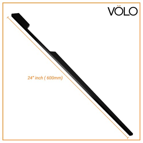 Image of VOLO Aluminium Wardrobe Handle - Elegant Pull Handle for Wardrobe Doors, Cabinet Doors, and Drawers in Kitchen, Office, and Bedroom (Pack of 2 Pieces) (SAC-40 Black 24 Inc (600mm))