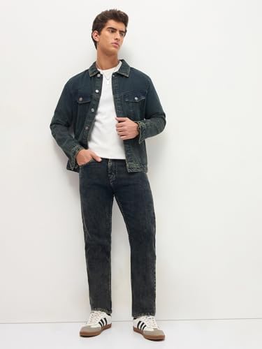 Image of Urbano Fashion Men's Regular Fit Heavy Washed Denim Jeans Stretchable