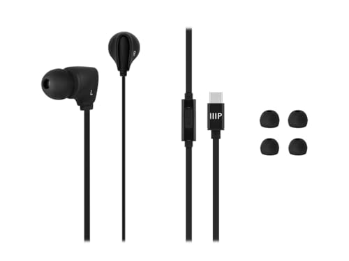 Image of Monoprice Premium USB-C Wired Earbuds with Mic for Smartphones Tablets Laptops & Gaming
