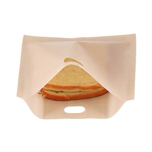 Bolsa para tostadora, bolsas de sándwich antiadherentes reutilizables, bolsa de tostadora de fibra de vidrio recubierta, bolsas de sándwich de pan para tostadora de repostería para(17*19CM)