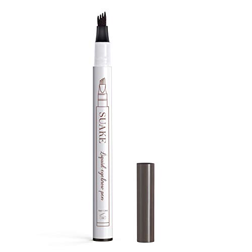 PHBUDE Eyebrow Pen, Long-lasting Waterproof Eyebrow Tattoo Pen, Microblading Eyebrow Pen with a Micro-Fork Tip Applicator For Fuller Natural Looking Brows, Dark Brown