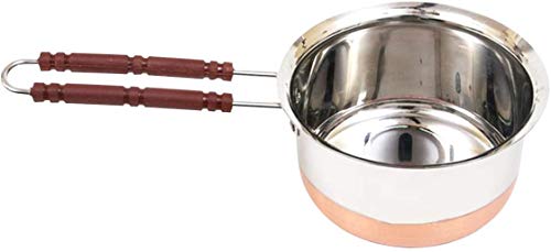 WhopperIndia 7" Stainless Steel Copper Bottom Saucepan For Easy Pour with Ergonomic Handle