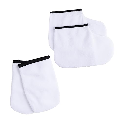 Beatifufu Paraffin Wax Mitts and Booties Set Heat Therapy Spa Foot Hand Cover Made of Polyester Flannel
